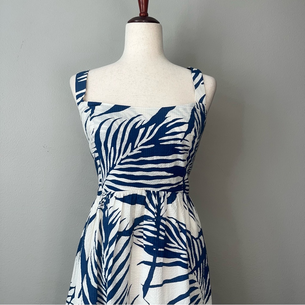 AYR Navy and White Palm-Print Maxi Dress - Picture 2 of 12